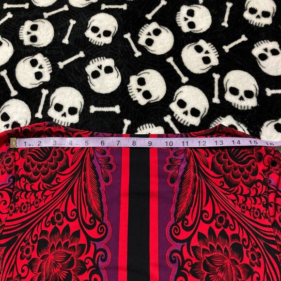 STYLE & CO. Red purple black dark floral stretchy tunic top MEDIUM LARGE shirt - Picture 12 of 13